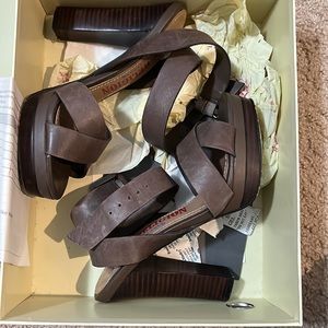 True Religion size 6.5 platform heels.